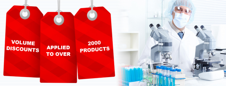 Laboratory Slide Bulk Discounts applied to many products throughout the store