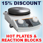 15 percent discount on hot plates and reaction blocks