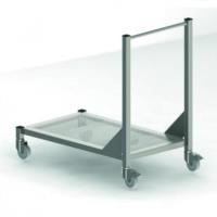Cleanroom transport trolley, with perforated shelves