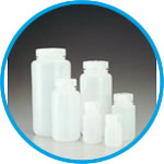 Wide-Mouth Bottles Type 2104, PE-HD with screw cap, PP