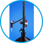 Automatic burettes, Pellet pattern, boro 3.3, amber, class B, with intermediate stopcock