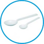 Disposable spoons LaboPlast Bio/SteriPlast Bio, Green PE, white