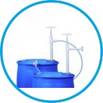 Barrel pump, PTFE, with discharge hose