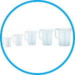 Measuring jugs with closed handle, PP, with two scales