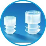 Grip stoppers for centrifuge tubes, round bottom, LDPE