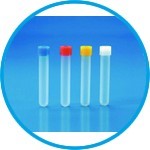 Disposable Test Tubes with screw caps, PP/PE