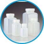 Wide mouth bottles Nalgene™, PPCO, square, with screw cap, PP