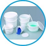 Buckets white with lid, PP