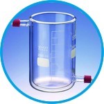 Beakers, glass, jacketed wiht PTFE-Olive, type T-GL