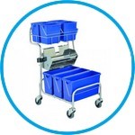 Cleaning trolleys Clino® CR6 FP with flat wringer, stainless steel