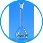 Volumetric flasks, borosilicate glass 3.3, class A, amber graduations, with PP stoppers
