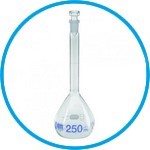 Volumetric flasks, DURAN®, class A, blue graduation, with hollow glass stopper