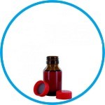 Narrow-mouth bottles, Glass, clear or amber, PTFE-lined screw caps