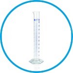 Measuring cylinder, DURAN®, class A, blue graduation, USP