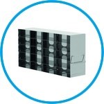 Racks for upright freezers, stainless steel, for boxes with 50 mm height