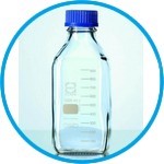 Square shape laboratory bottles, DURAN®, with retrace code