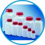 Square reagent bottles, HDPE