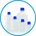Square reagent bottles, HDPE