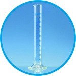 Measuring cylinders, borosilicate glass 3.3, tall form, class A, blue graduated, with DAkkS calibration certificate