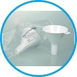 Disposable powder funnels, PS, white