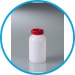 Wide-mouth bottles, HDPE, sealable