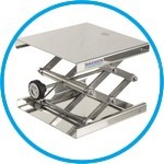 Laboratory jacks, 18/10-stainless steel, with ratchet