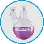Round bottom flasks with two necks, parallel arm, borosilicate glass 3.3