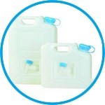 Jerrycan with integrated spout, PE-HD