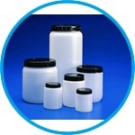 Cylindrical jars with ribbed cap, PE-HD