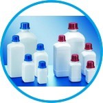 Square reagent bottles, PE-HD