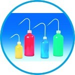 Coloured wash-bottles, narrow-neck, PE- LD