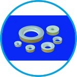 Silicone rubber seals, with PTFE washers, silicone rubber (VMQ)