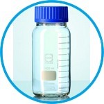 Wide-mouth bottles with GLS 80® neck, DURAN®, clear, with screw cap