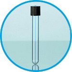 Disposable culture tube, soda-lime glass, with screw cap