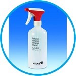 Spray bottle, with safety imprint "Ethanol", PE-LD