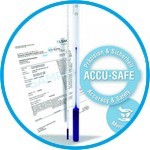 Precision thermometer ACCU-SAFE, similar ASTM, lead-free, stem type