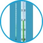 General-purpose thermometer, enclosed-scale type, green spirit filling