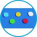 Colored cap inserts, PP, for reaction tubes