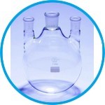 Round bottom flasks with three necks, NS joints, parallel arms, Pyrex®