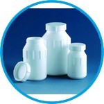 Wide-mouth bottles, PTFE, with screw cap