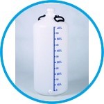 Storage bottles with threaded connector, HDPE