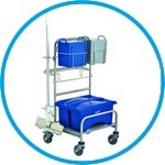 Cleaning trolleys Clino® CR4 EM-CR, stainless steel