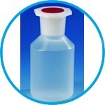 Sloping shoulder reagent bottles, wide-mouth, PP, with octagonal-knob cap