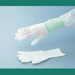 As One Corporation ASPURE Long PU Coat Nylon Gloves Fingertip Coat L 1-7174-02