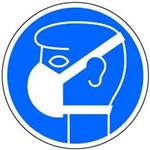 B-Safety Mandatory-sign "use face shield" BR 607 253