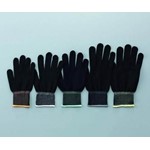 As One Corporation ASPURE Black PU Gloves Overlock, Polyester, Palm 3-7386-05