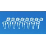 BRAND PCR vial w. 3 bars, 8er, attached lid 0.2 ml, 781315