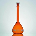 Volumetric Flasks 25ml Boro 3.3 Amber Class A LLG Labware 4686249