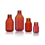 DWK Life Sciences (Duran) Laboratory glass bottle 100ml, GL45, amber 218162403