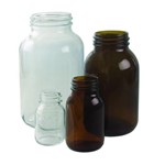 RIXIUS Cylindric wide neck bottle, clear glass 1-0300-0100-45